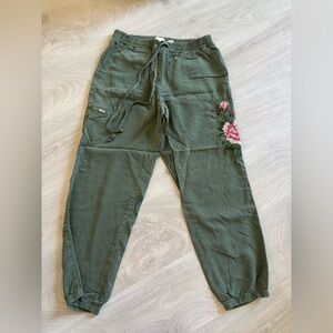Anthropologie Embroidered Joggers